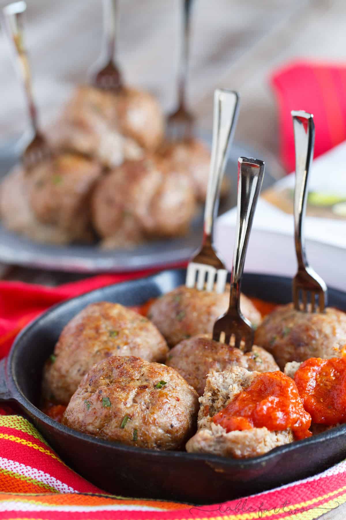 Mexican meatballs are a fun and inexpensive appetizer to throw together in a pinch! Super flavorful and fun little bites that can be served with salsa or guacamole!