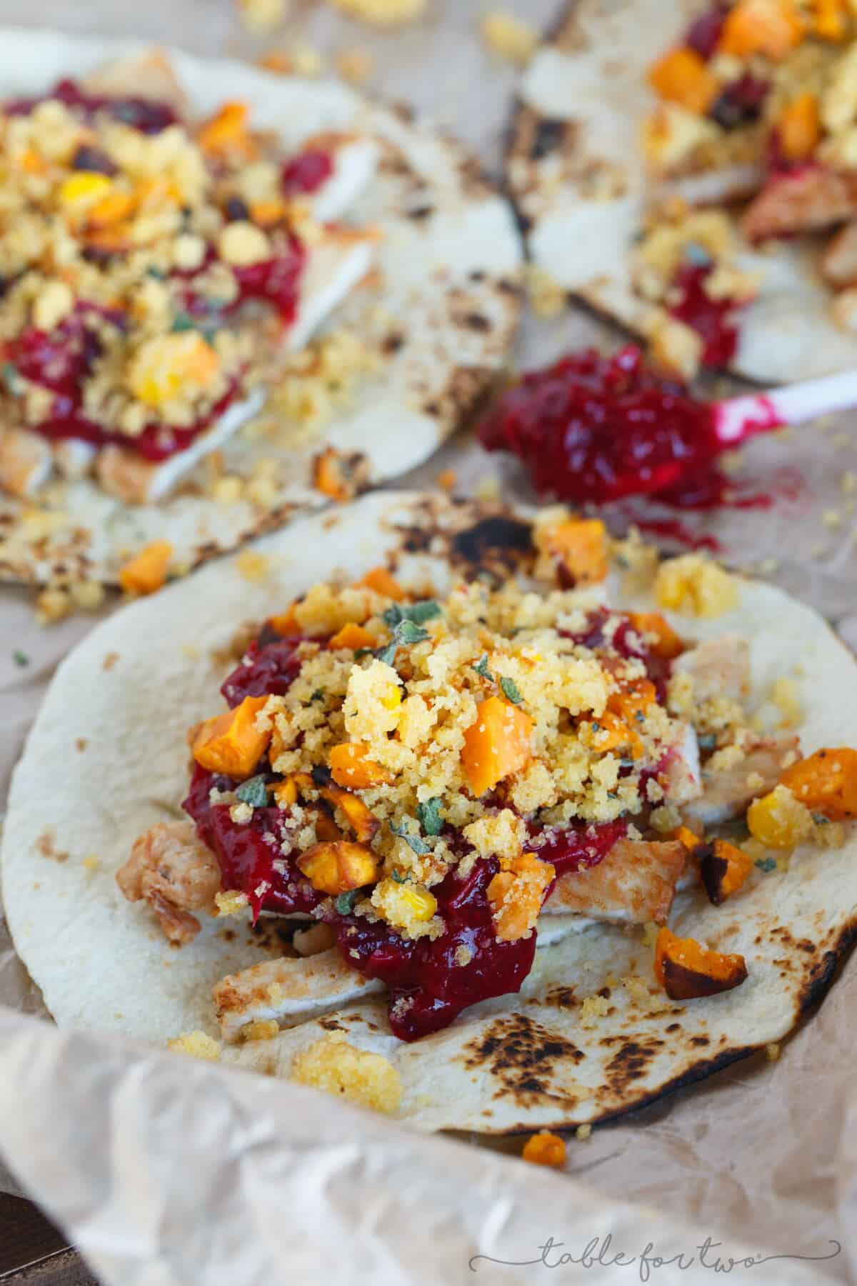 Need a fun, new way to eat your Thanksgiving day leftovers? Why not make Thanksgiving tacos?! Using whatever Thanksgiving leftovers you have, you can make this Thanksgiving taco however you want! Way more fun than eating leftovers off a plate!