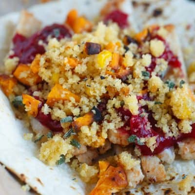 Need a fun, new way to eat your Thanksgiving day leftovers? Why not make Thanksgiving tacos?! Using whatever Thanksgiving leftovers you have, you can make this Thanksgiving taco however you want! Way more fun than eating leftovers off a plate!