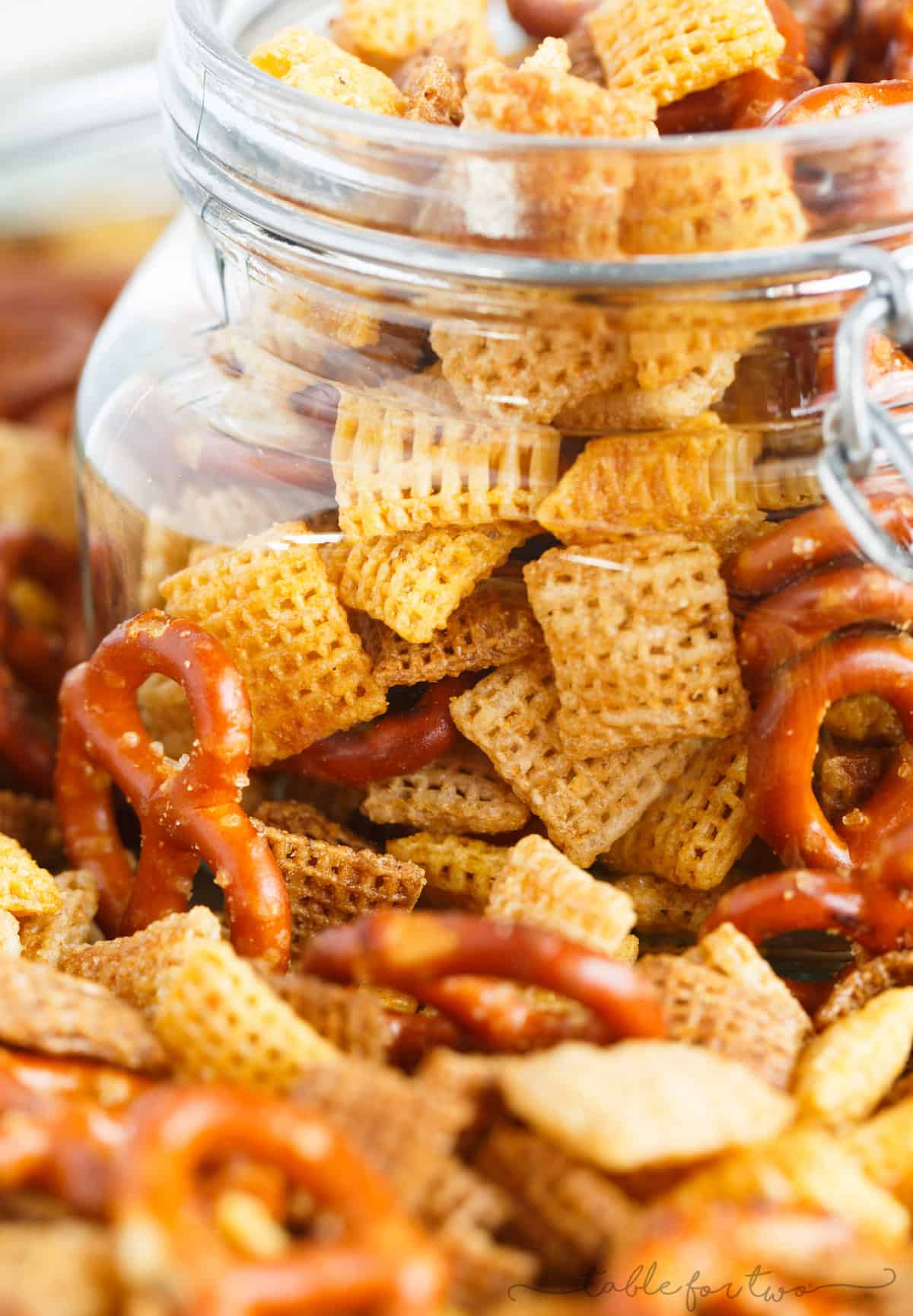Chex mix made at home is great year round especially when you have the craving for a snack! It's so much better than store-bought because YOU control what ingredients go into your chex mix!