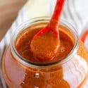 Ditch the store-bought can of enchilada sauce and throw all the ingredients for this easy homemade blender enchilada sauce in your blender for a quick and flavorable enchilada sauce that you can use for so many recipes!