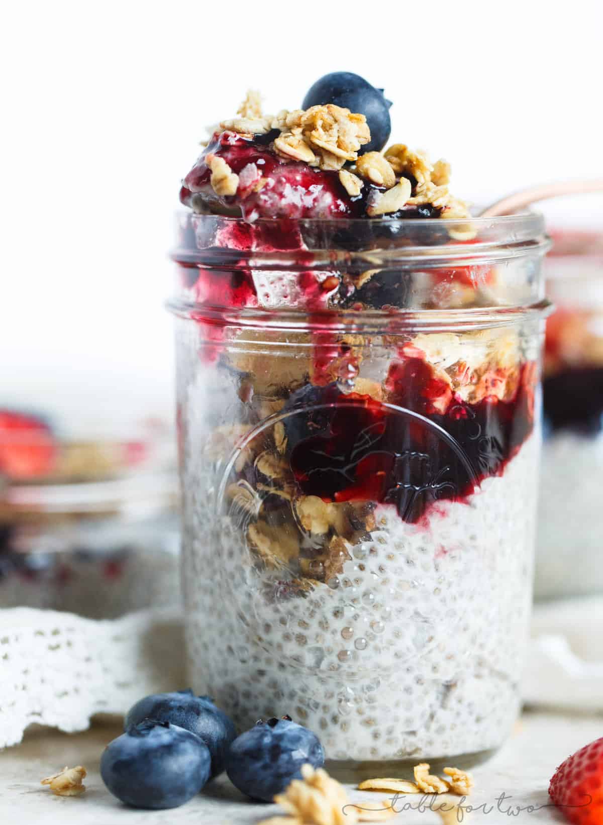 Coconut chia seed pudding with berries and granola is an easy breakfast option packed with flavor and nutrients! It's loaded with fiber, protein, Omega-3 fatty acids and various micronutrients!