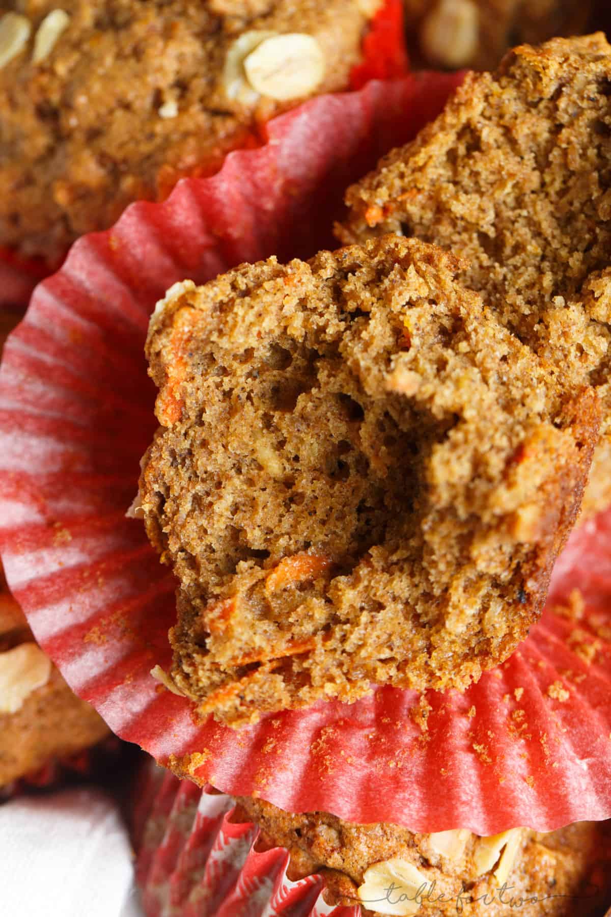 Incredibly flavorful, moist, and fluffy muffins for a quick on-the-go breakfast! Warm spices, orange and carrots make this spiced orange and carrot whole wheat muffin so tender and full of healthy goodness for your mornings!