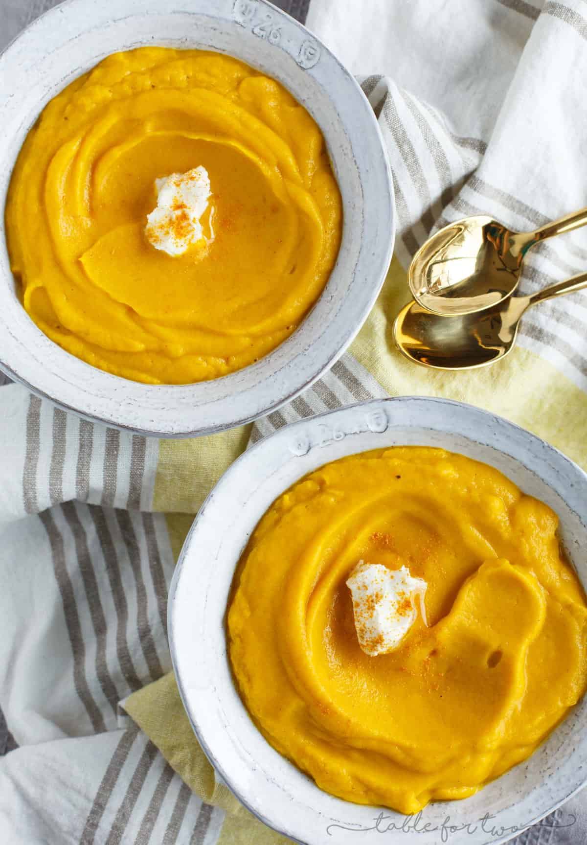 Your new favorite weeknight soup! This sweet potato, parsnip, ginger and turmeric soup is rich and creamy and utilizes ground turmeric for all the great health benefits it yields!