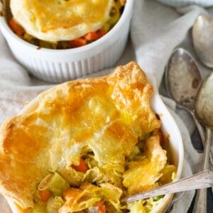 Curry turkey pot pie is a unique and flavorful approach to using up turkey from Thanksgiving leftovers! The spice and overall taste of this pot pie will have you loving all the leftovers!