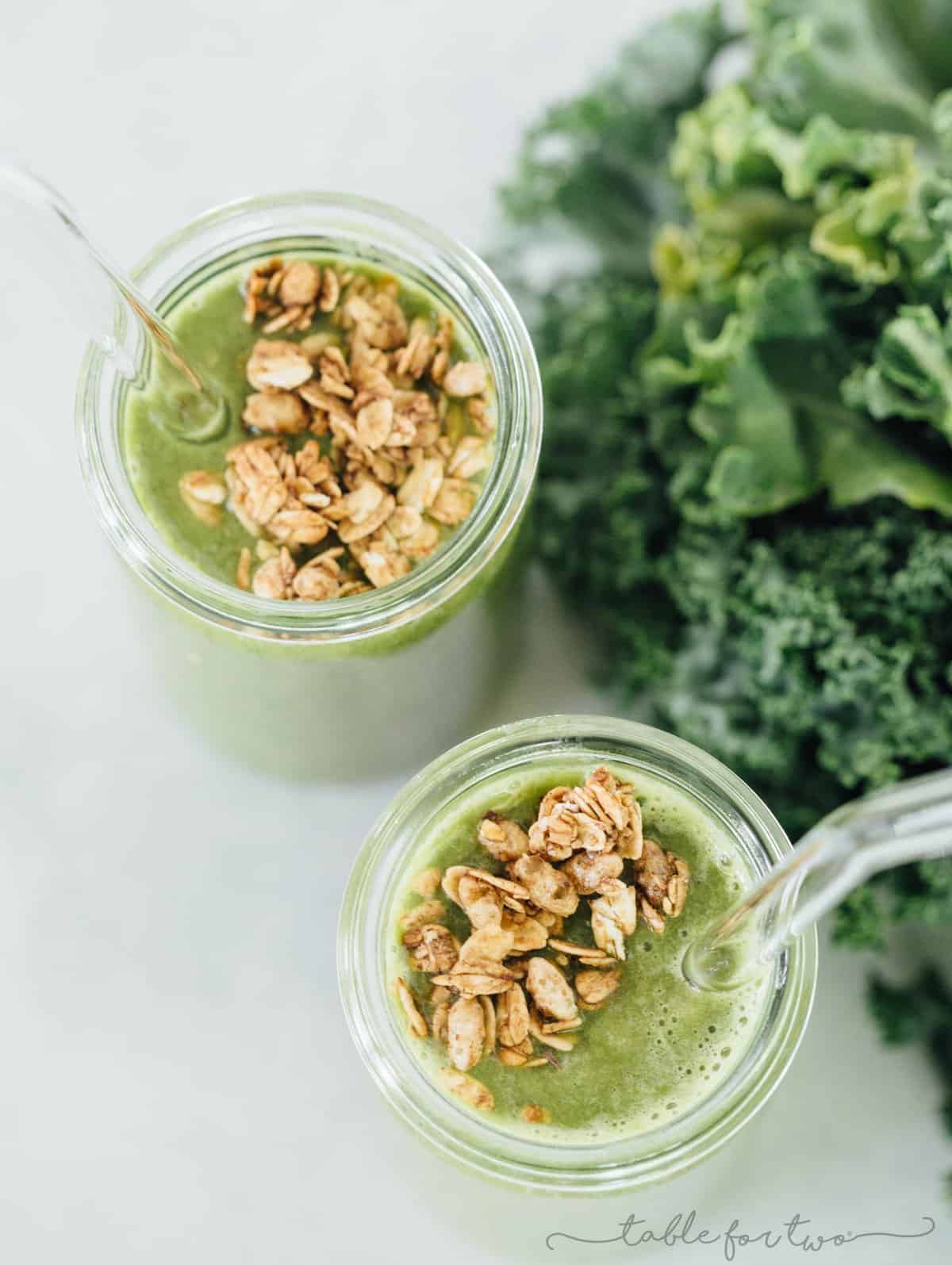 Don't be afraid of green smoothies! They're packed with flavor and nutrients and all you can taste is tropical paradise — I promise!!