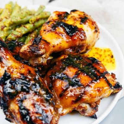 If you're looking for a quick and easy, and most importantly FAMILY-FRIENDLY weeknight meal, this honey mustard chicken with green beans is calling your name. Marinade the chicken all day while you're at work and the kids are at school and throw the chicken on the grill or in the oven when you get home! Dinner was practically made for you while you were away! The sauce is INCREDIBLE!!!