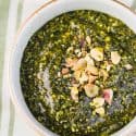 This pistachio mint pesto has so much robust flavor and is a great topping for all grilled meats, pasta, and any sort of dipping or cheese and meat platter! #pistachio #mint #pesto #grilling #pestorecipes #recipes #foodprocessor