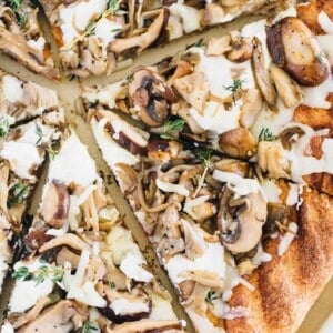 Mushroom lovers will be in paradise with this triple mushroom and herb grilled pizza! The earthy and hearty mushrooms on top of this pizza pair perfectly with the creamy ricotta and mozzarella cheese!