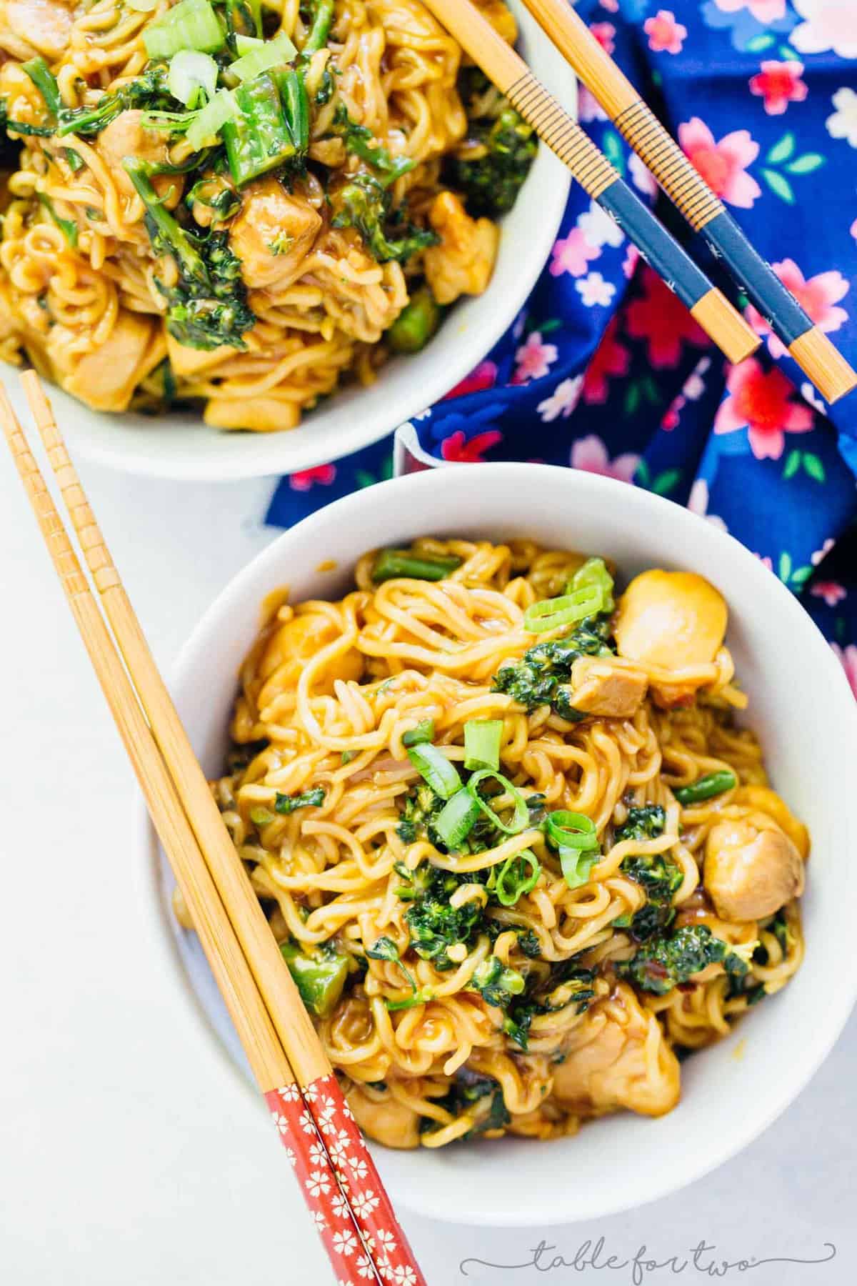 You don't have to go very far to get this classic Chinese take-out dish combined with ramen! So easy to make at home that you won't need to pick up the phone! General Tso's chicken ramen is the best combination of fast, quick dinners!