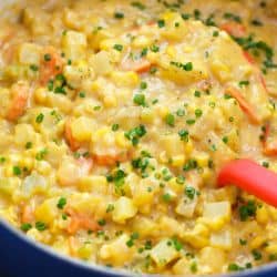 A hearty and comforting corn and pumpkin chowder that will warm you right up! Super chunky and full of texture!