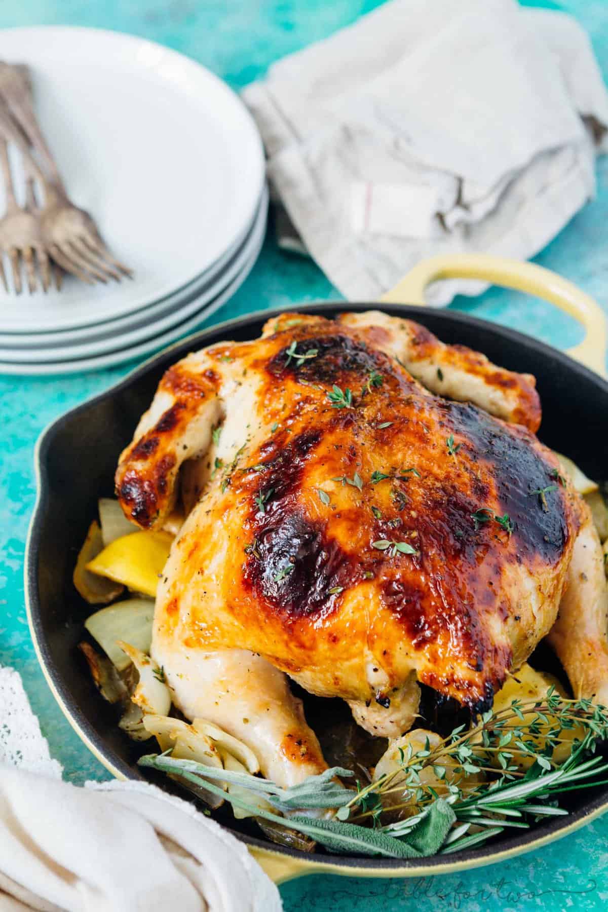 Pressure Cooker Honey Butter and Herb Roasted Chicken - Instant Pot