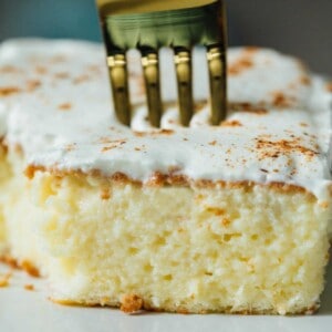 Eggnog tres leches cake is the perfect light, airy, and moist cake for the holidays. Whether you love or hate eggnog, this cake will make anyone love it and it's perfectly festive for the holiday season!
