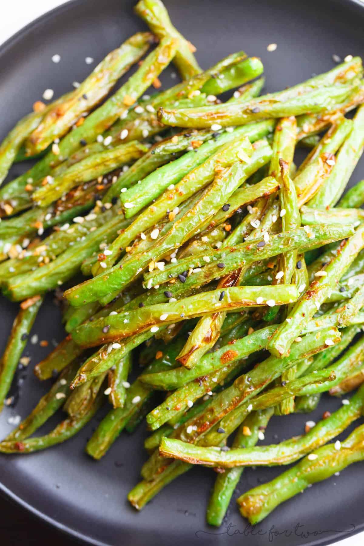 These garlic roasted green beans are the perfect side dish addition to any table and meal! They will convert you to love green beans if you don't already!