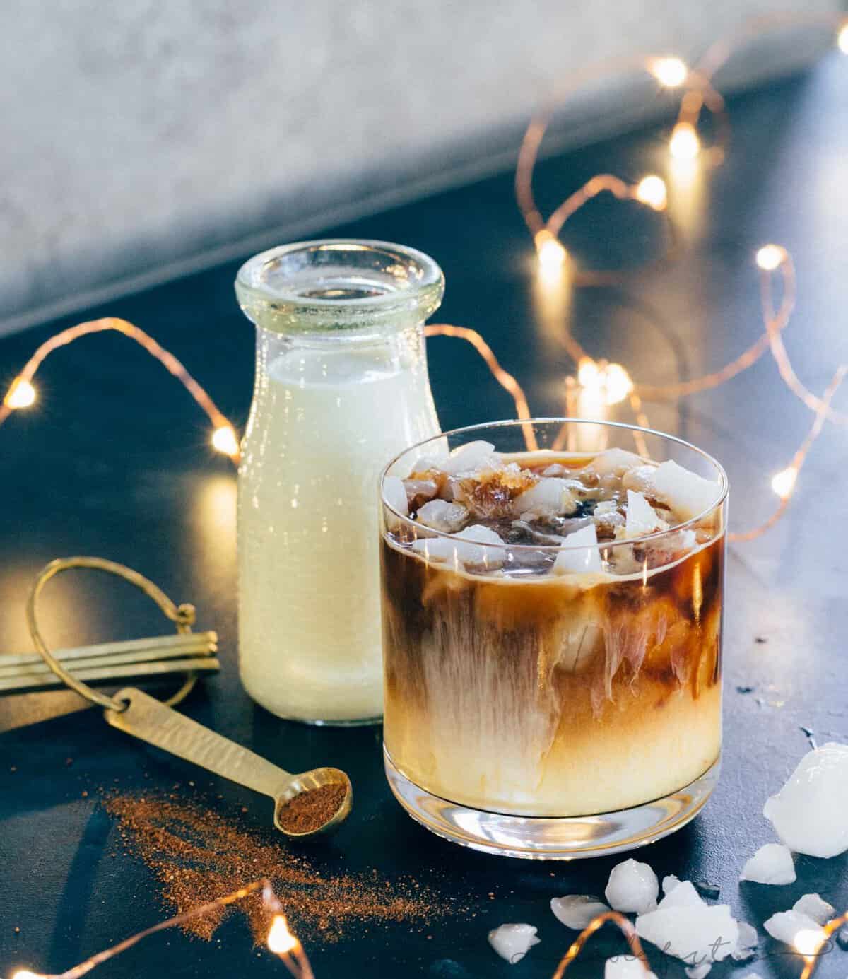 Need some pep in your step during the holidays? This iced eggnog latte is a festive and fun drink that will help with your energy levels throughout the day! Sip on this around the Christmas tree or in front of the fireplace. Anywhere you choose, it is sure to be creamy and delicious!