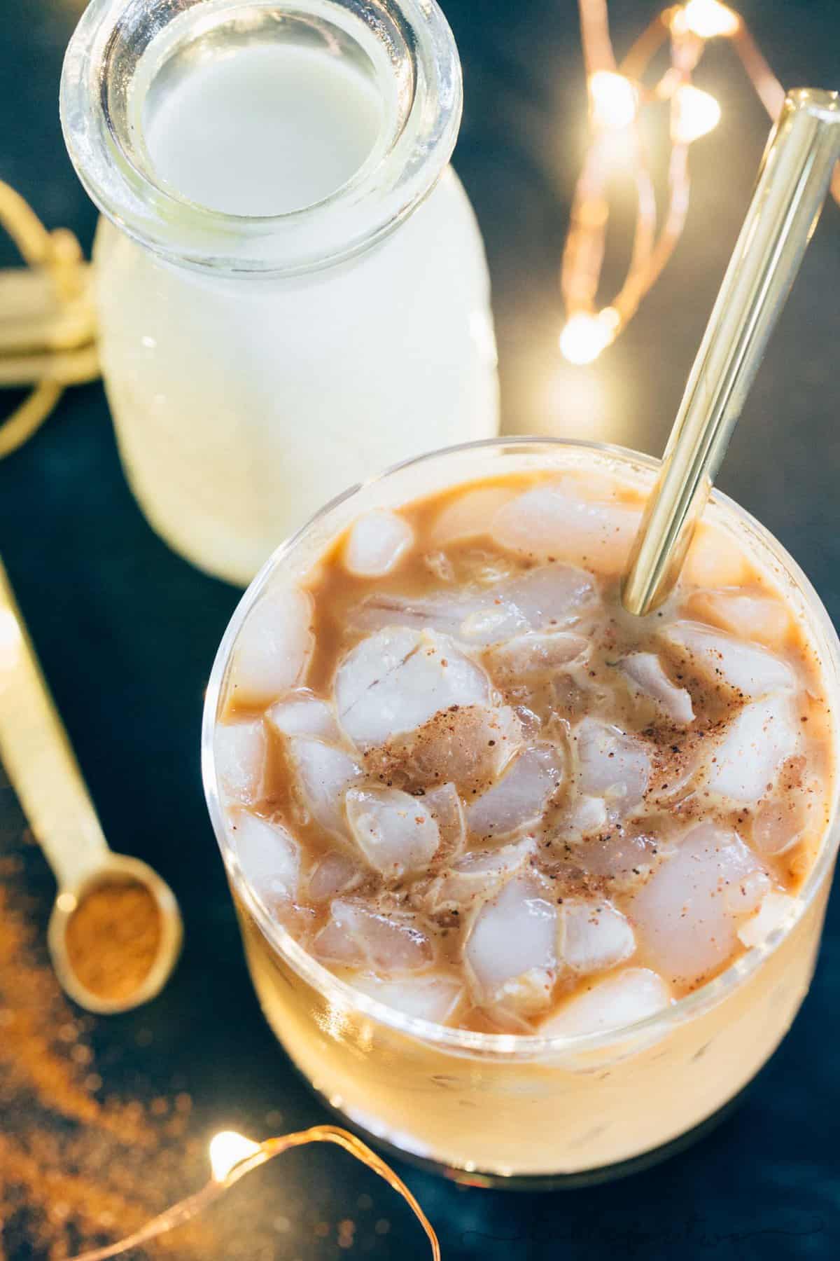 Need some pep in your step during the holidays? This iced eggnog latte is a festive and fun drink that will help with your energy levels throughout the day! Sip on this around the Christmas tree or in front of the fireplace. Anywhere you choose, it is sure to be creamy and delicious!