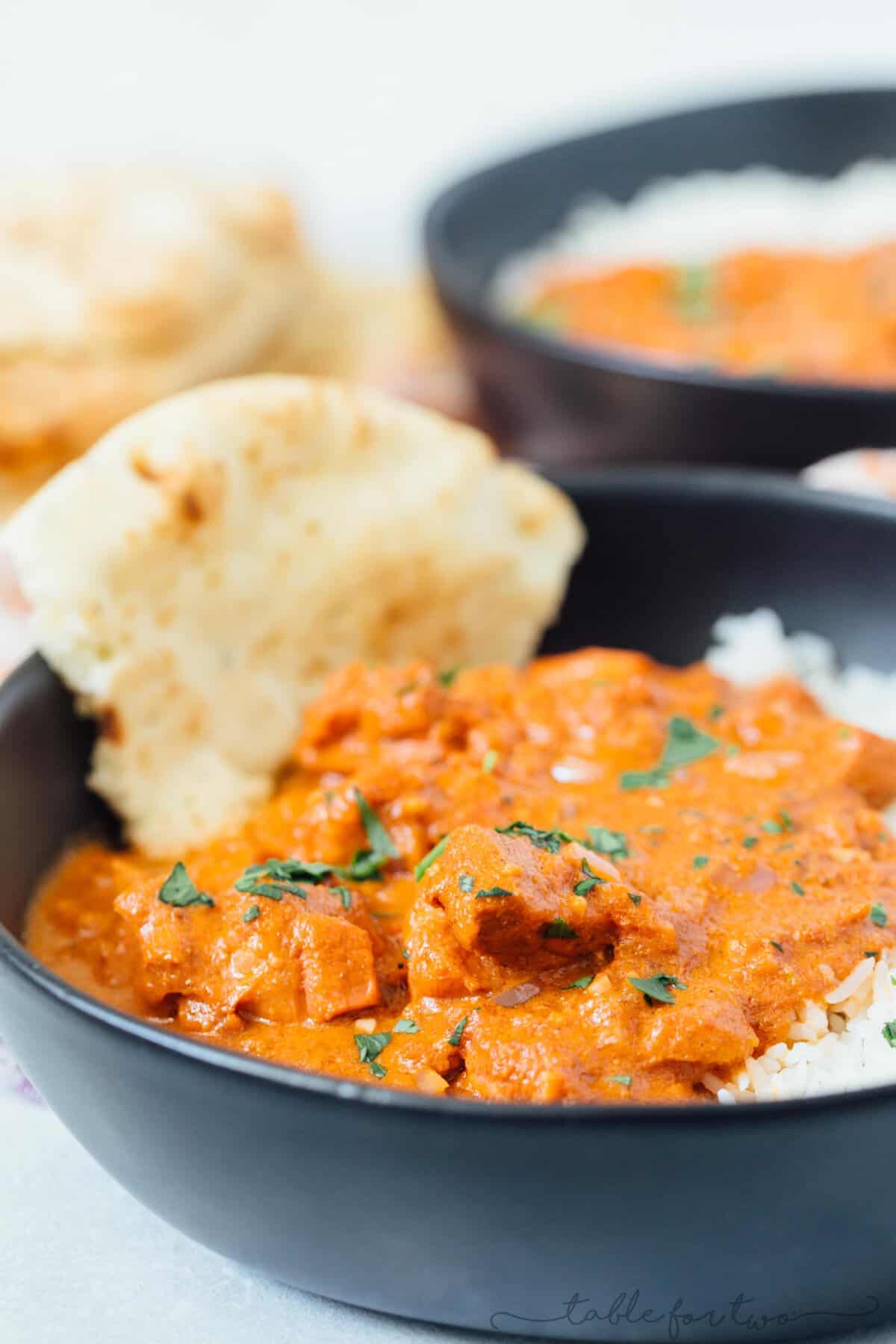 A traditional classic Indian dish; this stovetop butter chicken recipe is perfect for all your Indian restaurant cravings! #butterchicken #indian #recipe #chickenrecipe #chicken