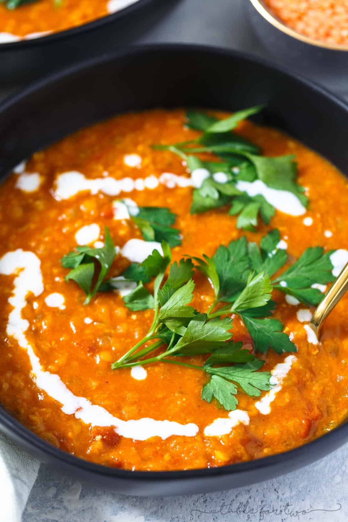 Instant Pot Curried Coconut Lentil Soup