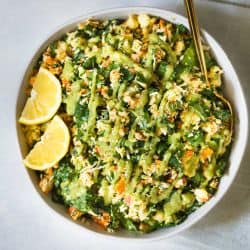 A hearty and filling harvest chopped salad bowl for any day of the week! the perfect lunch idea and a great, clean, meal! #salad #choppedsalad #saladrecipe