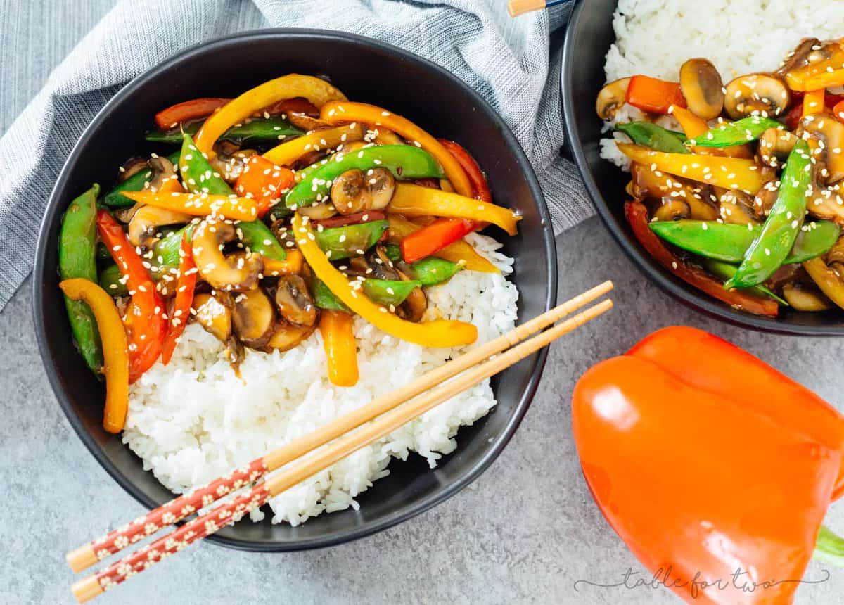 If you're in a dinner rut and need a quick and flavorful dinner idea, this 20-minute vegetable stir fry has got it all! Super easy to prep ahead of time, too!