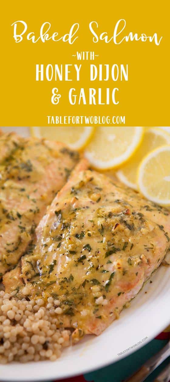 This Baked Salmon with Honey Dijon and Garlic won me a trip to Paris! Imagine what this will do on your dinner table if you made it! #salmondinner #salmonrecipe #honeydijonsalmon #garlic #seafooddinner