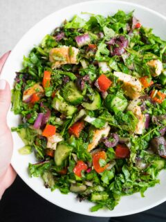 A quick basic chopped salad that is a starting base for whatever salad creations you may think of! #salad #choppedsalad #quicksalad #easysalad #saladrecipe