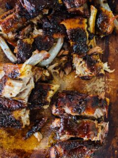 These tender honey butter ribs are oven baked to perfection and they fall off the bone! They are literally bathed in honey, butter, and brown sugar. There is no way you will be able to put this down! #honey #butter #ribs #babybackribs #ovenbaked #pork #porkrecipe