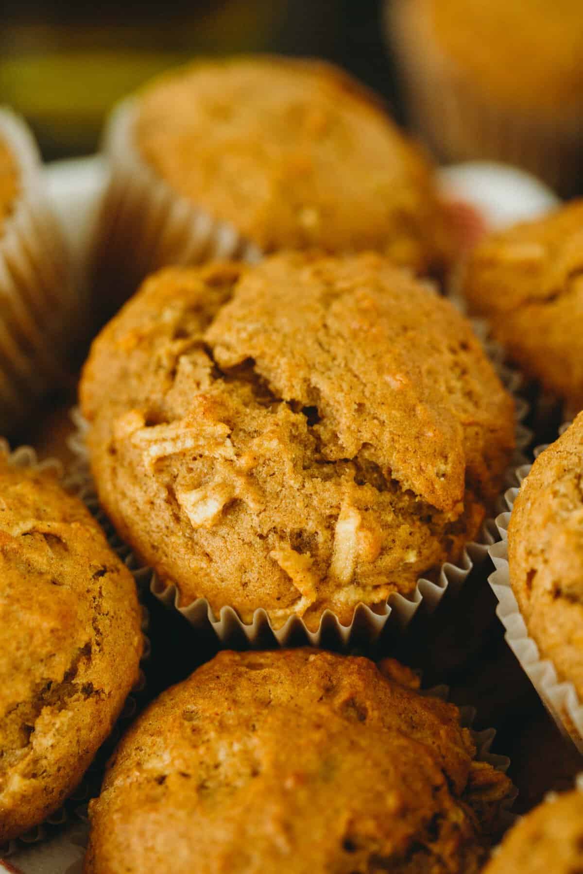 Soft and tender pumpkin apple olive oil muffins are the perfect muffins to make for Fall! The robust olive oil with the fresh apples make for a delicious flavor combination! #pumpkinrecipes #applerecipes #pumpkinapple #pumpkin #muffinrecipe #fallflavor