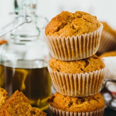 Soft and tender pumpkin apple olive oil muffins are the perfect muffins to make for Fall! The robust olive oil with the fresh apples make for a delicious flavor combination! #pumpkinrecipes #applerecipes #pumpkinapple #pumpkin #muffinrecipe #fallflavor