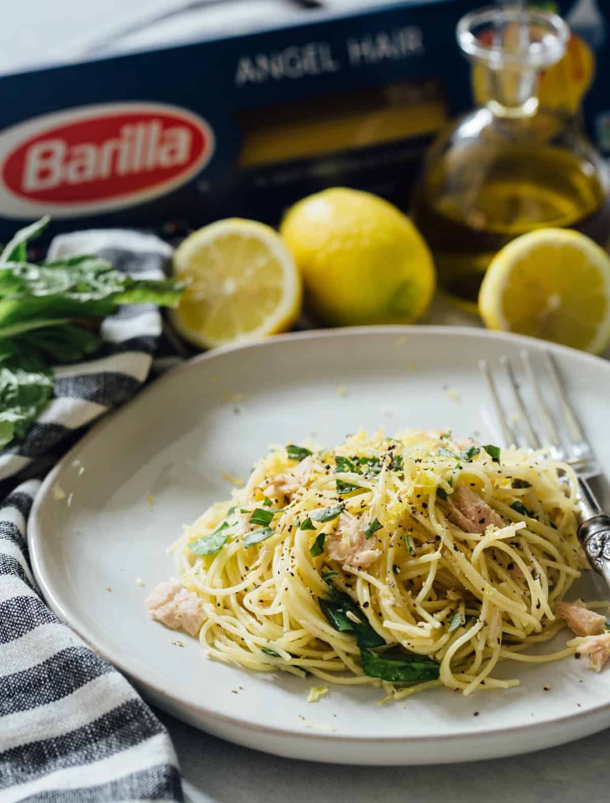 A refreshingly light yet bold and easy zesty pasta dish that uses canned tuna and lemon in a way that you may not have thought to use before!