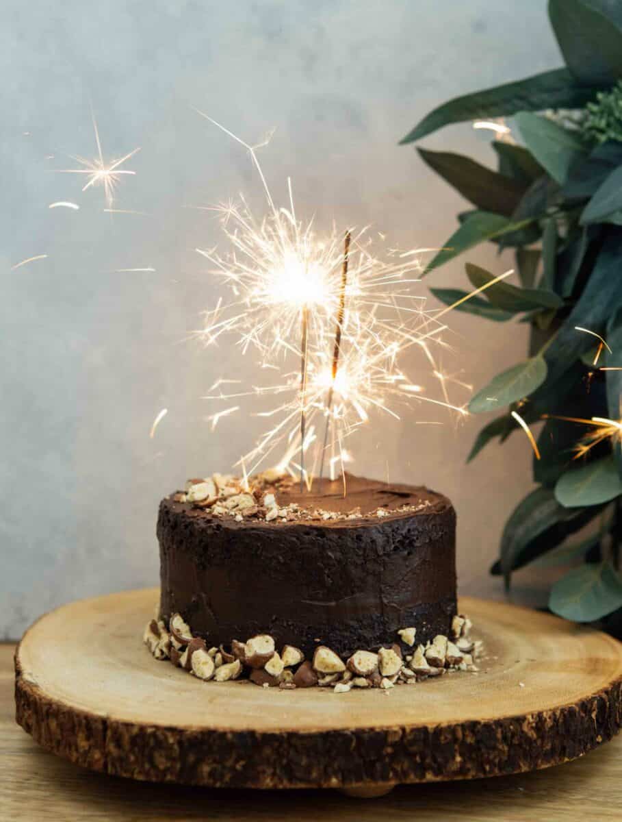 This mini chocolate malt cake for two is perfect for any celebration or if you're just craving a chocolate cake and don't want to make a large one!