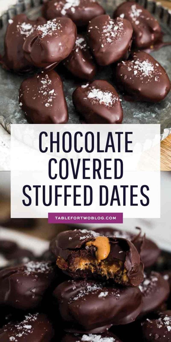 These chocolate covered stuffed dates are insanely easy to make and far too easy to eat just one. I dare you to resist having just one! #chocolatecovered #stuffeddates #easydessert #medjooldates