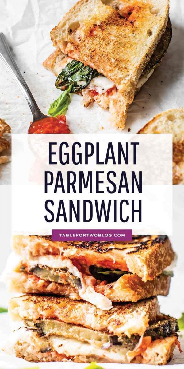 If you're looking for an alternative to eggplant parmesan, this eggplant parmesan SANDWICH is it! #eggplant #eggplantparmesan #eggplantrecipe #eggplantrecipes #eggplantideas