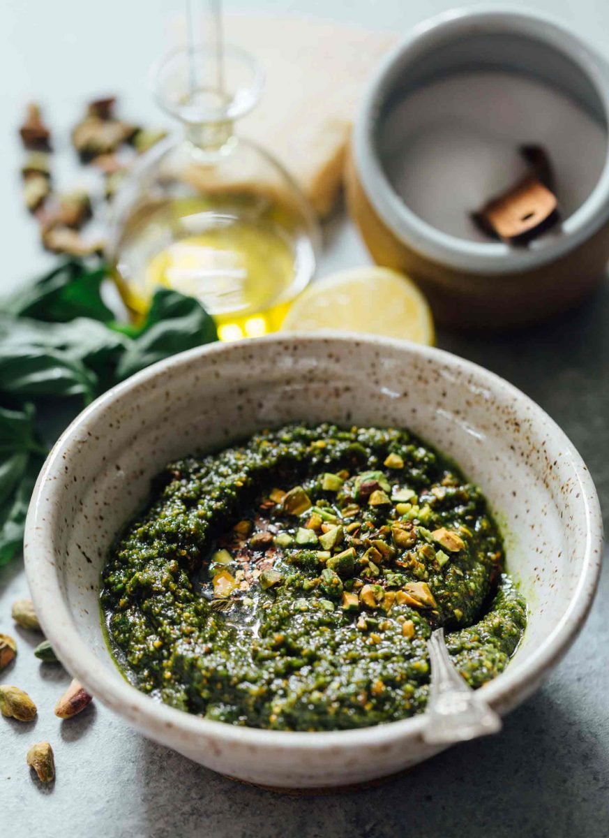 If you need to elevate a rather boring dish, put some pistachio pesto on it and you will instantly elevate a dish! It's versatile enough to use on various meats, pastas, and more!