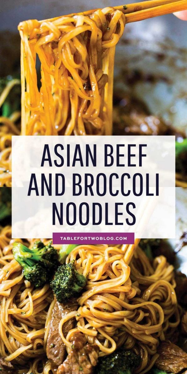 A take on the classic Chinese takeout dish but in a rice noodle dish! Super easy to make on a busy weeknight! This Asian beef and broccoli noodle dish is going to be your new favorite! #beefandbroccoli #ricenoodles #asiannoodles #asianrecipe #noodlerecipe