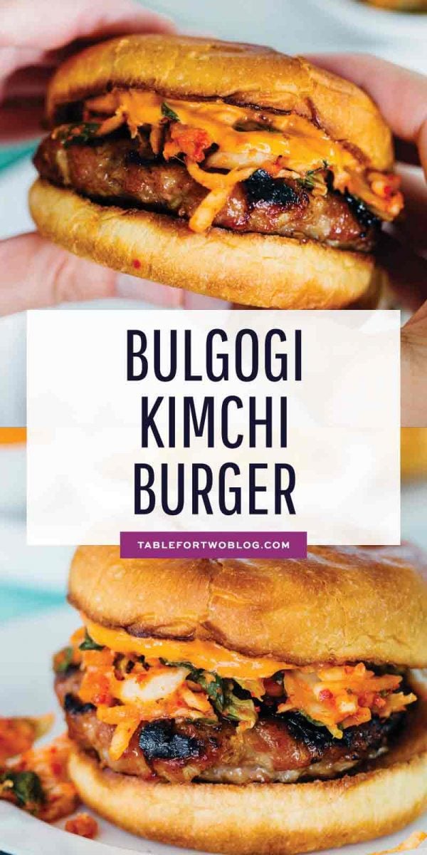 If you love the flavors of Korean bulgogi, then you'll absolutely love this bulgogi kimchi burger! It is so flavorful and one of our favorites! #bulgogi #burger #kimchi #koreanfood #burgerrecipe