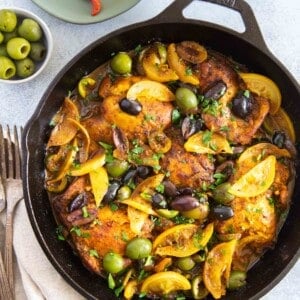 The incredible flavors of Moroccan cuisine embody this Moroccan chicken tagine skillet. Its complex and bold flavors will have you going back for seconds!