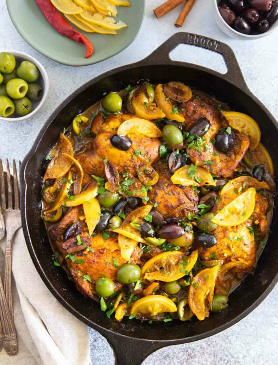 The incredible flavors of Moroccan cuisine embody this Moroccan chicken tagine skillet. Its complex and bold flavors will have you going back for seconds! The incredible flavors of Moroccan cuisine embody this Moroccan chicken tagine skillet. Its complex and bold flavors will have you going back for seconds!