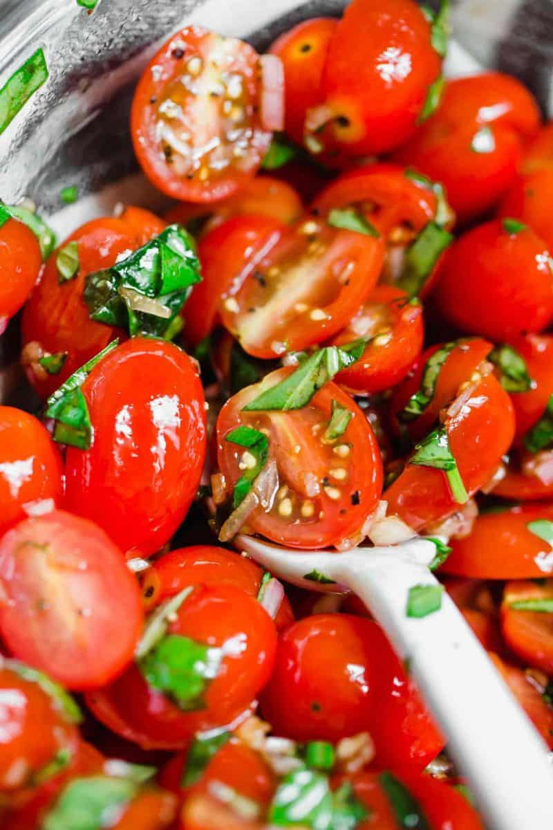 This is the best summer tomato salad! With a short ingredient list, this fresh salad will have you making it all summer long!