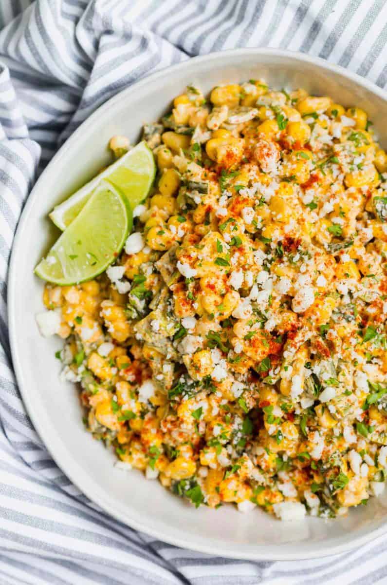 A different take on the original Mexican street corn off the cob. This poblano Mexican street corn off the cob is extra creamy, smoky, and flavorful! #mexicancorn #corn #cornrecipes #offthecob