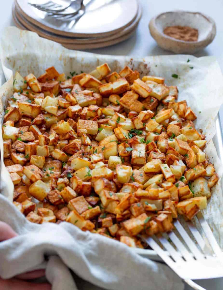 Roasted five spice potatoes are a flavorful twist on the classic roasted potatoes! You'll love this new flavor combination for roasted potatoes!