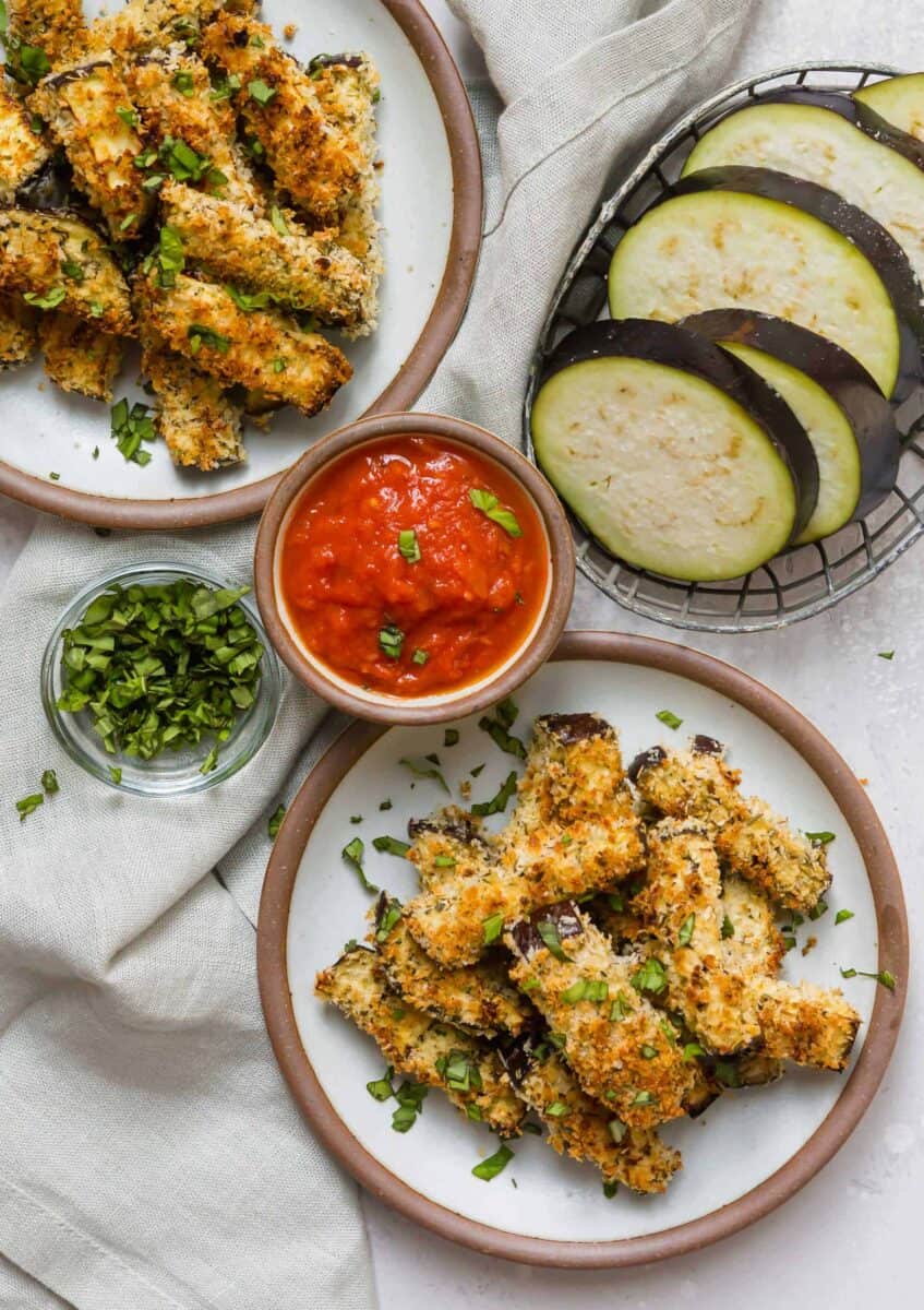 If you're looking to amp up your eggplant parmesan game, these eggplant parmesan fries are a fun appetizer and snack for any occasion!