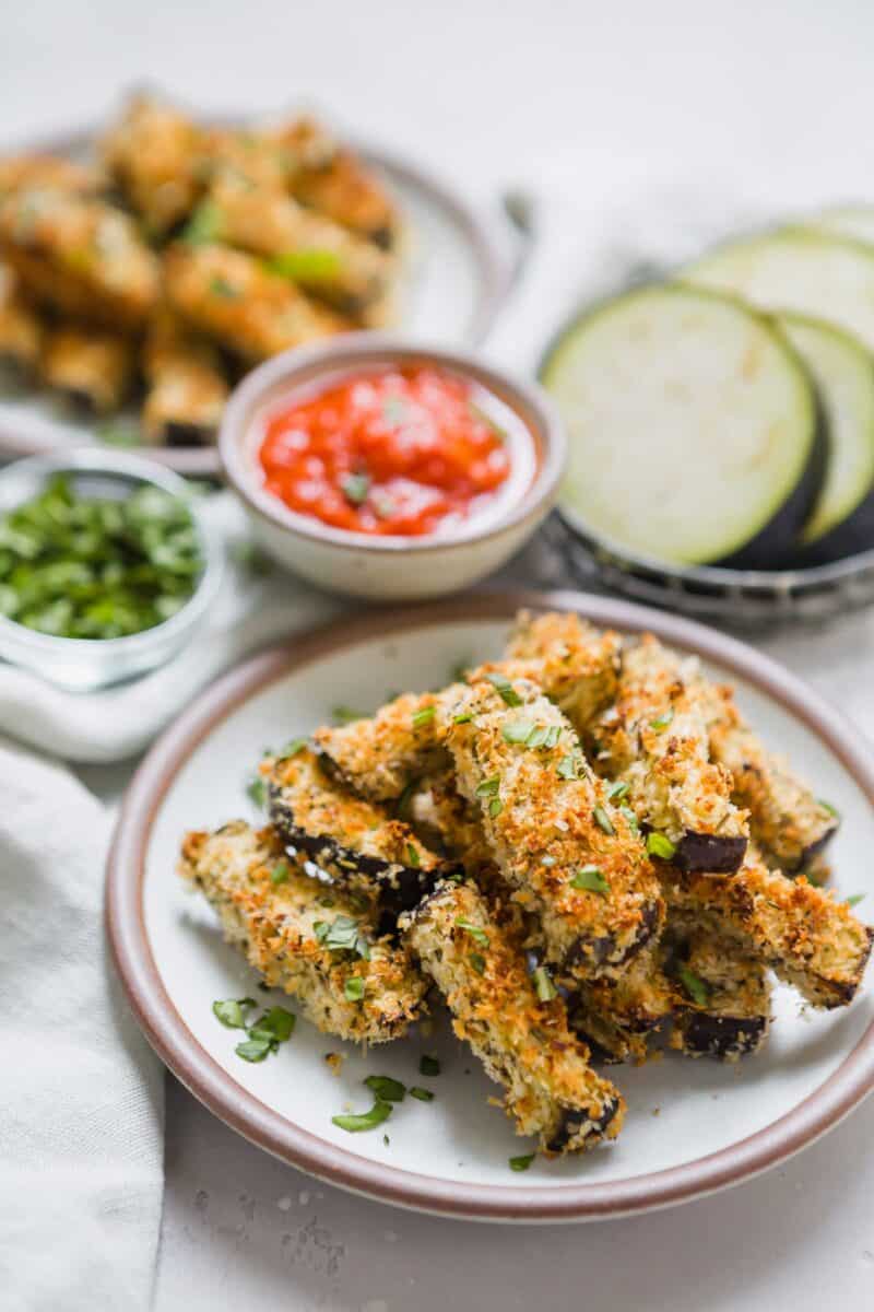 If you're looking to amp up your eggplant parmesan game, these eggplant parmesan fries are a fun appetizer and snack for any occasion!