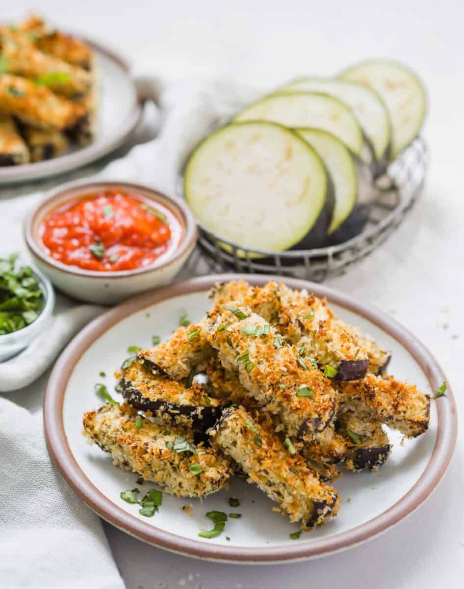 If you're looking to amp up your eggplant parmesan game, these eggplant parmesan fries are a fun appetizer and snack for any occasion!