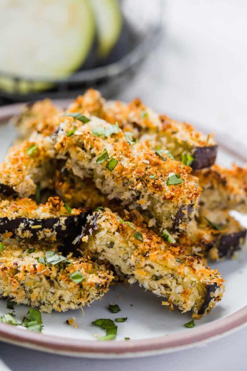 If you're looking to amp up your eggplant parmesan game, these eggplant parmesan fries are a fun appetizer and snack for any occasion!