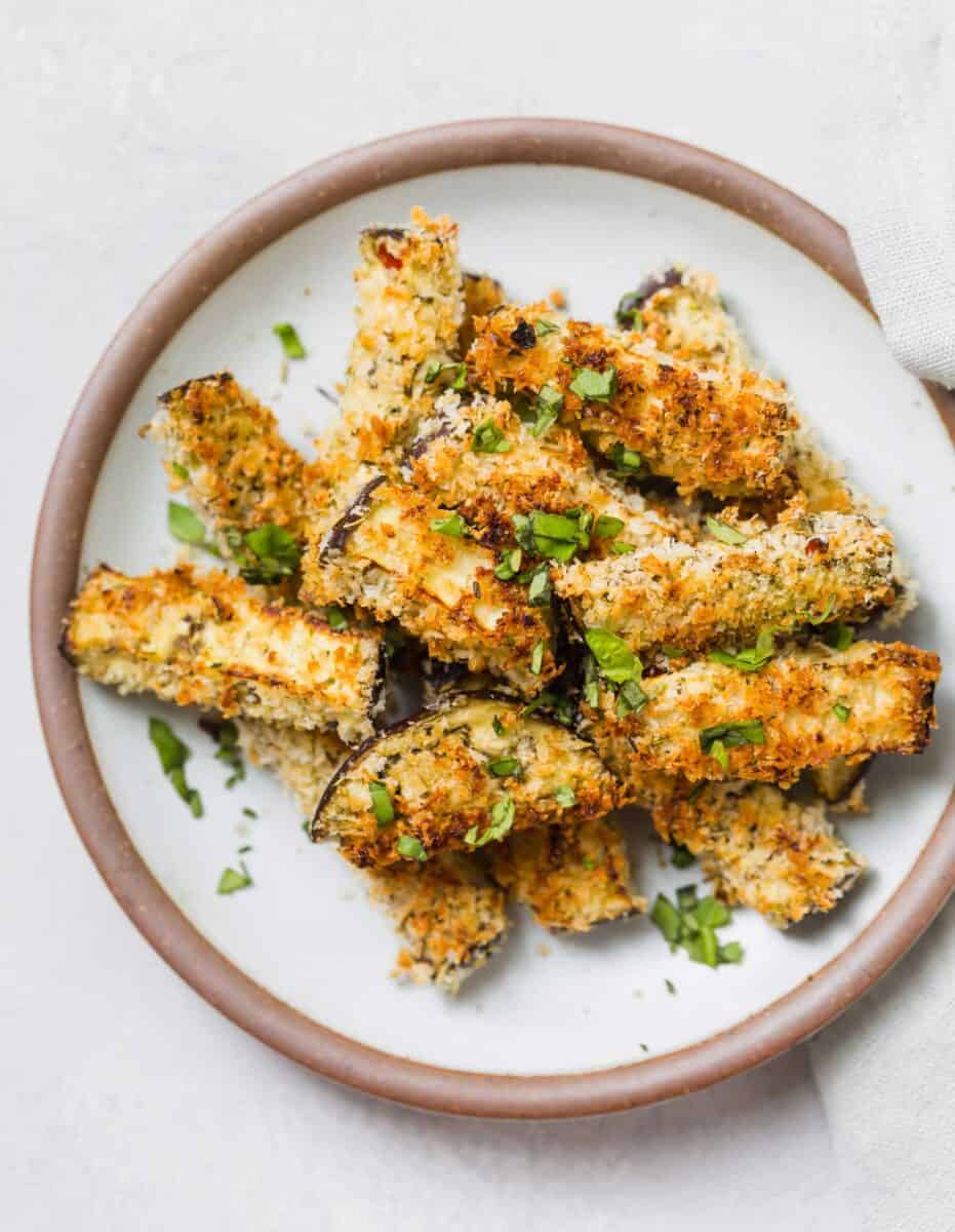 If you're looking to amp up your eggplant parmesan game, these eggplant parmesan fries are a fun appetizer and snack for any occasion!