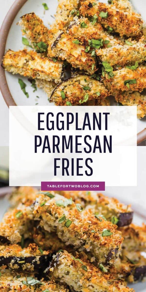 If you're looking to amp up your eggplant parmesan game, these eggplant parmesan fries are a fun appetizer and snack for any occasion! #eggplantparmesan #eggplant #eggplantrecipes #italian