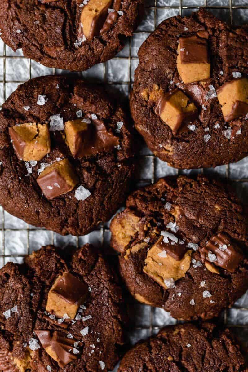 The best way to use up your extra Halloween candy or extra Reese's peanut butter cups is in these cookies!