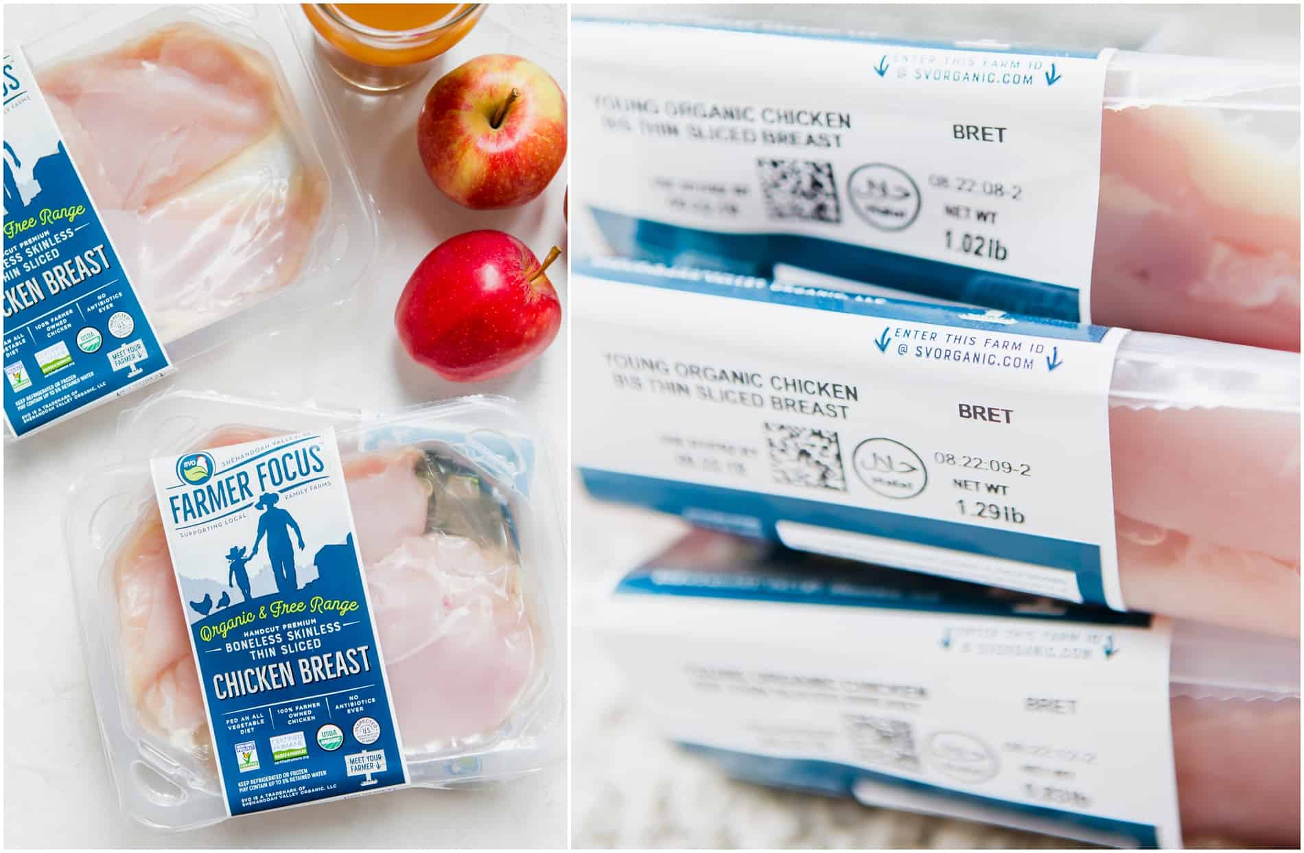 Packages of Farmer Focus chicken breast