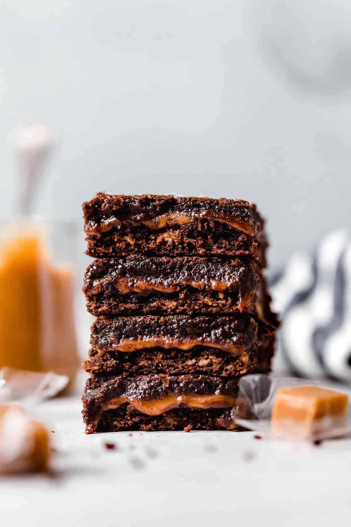 Caramel Filled Brownies Brownies Stuffed with Caramel